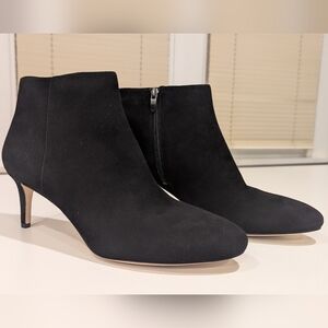 Via Spiga Black Suede Leather Ankle Boots